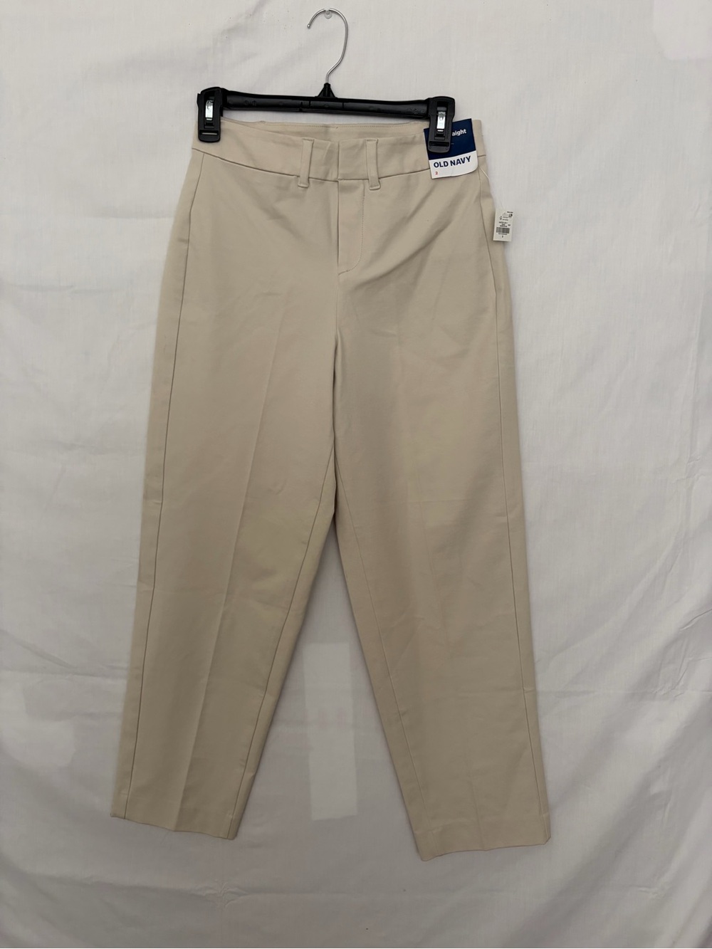 NWT Old Navy Womens 2 Pixie Straight High Rise Beige Ankle Pants(A960)